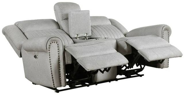 Homelegance® Brennen Mist Power Double Reclining Loveseat with Console-3