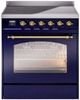Ilve® Nostalgie II Series 30" Blue Pro Style Induction Range-0
