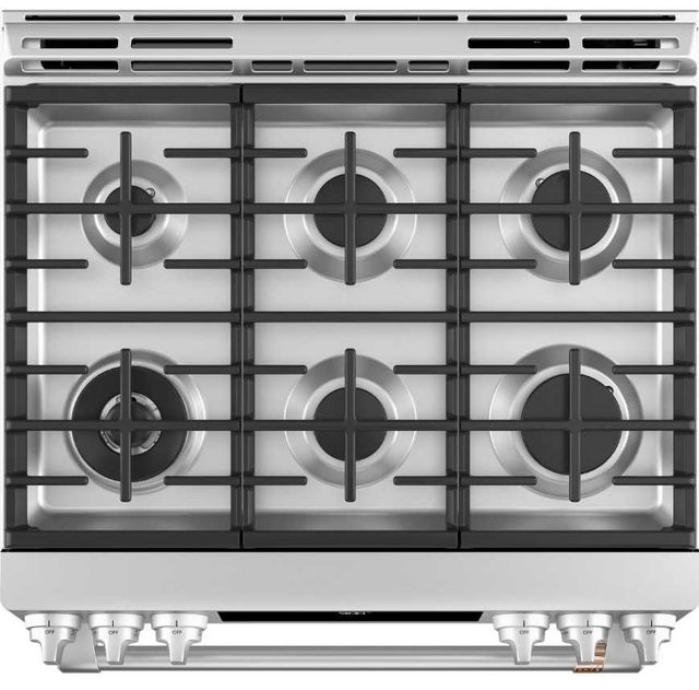 Café™ 30" Stainless Steel Smart Slide-In Dual Fuel Range with Warming Drawer-2