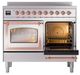 Ilve® Nostalgie II Noblesse 40'' Stainless Steel Pro Style Induction Range with Copper Trim-4