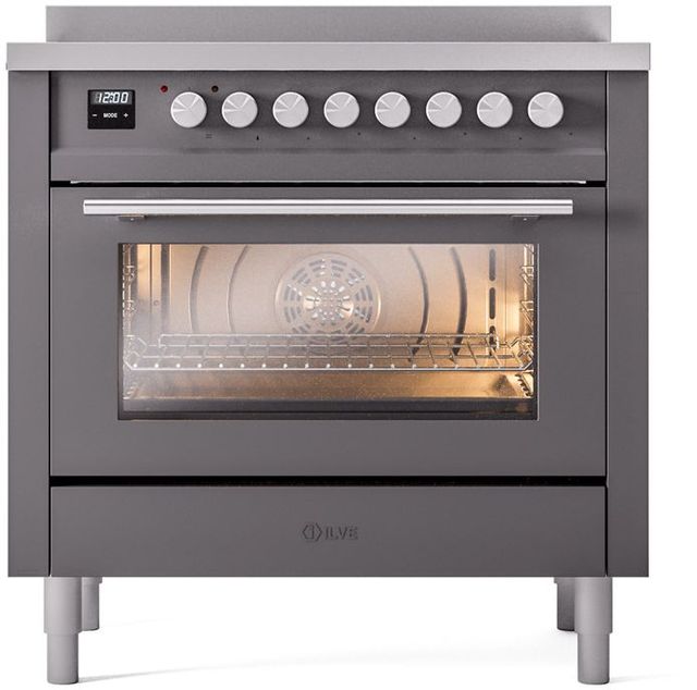 Ilve® Professional Plus II 36" Graphite Matte Pro Style Induction Range-2