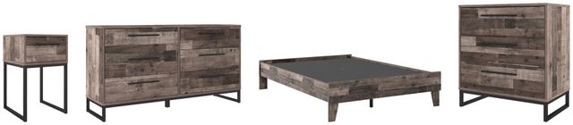 Signature Design by Ashley® Neilsville 4-Piece Multi Gray Full Platform Bed Set-0