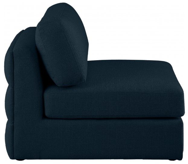 Meridian Furniture Beckham Navy Linen Polyester Modular Armless Chair-2