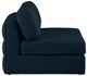 Meridian Furniture Beckham Navy Linen Polyester Modular Armless Chair-2