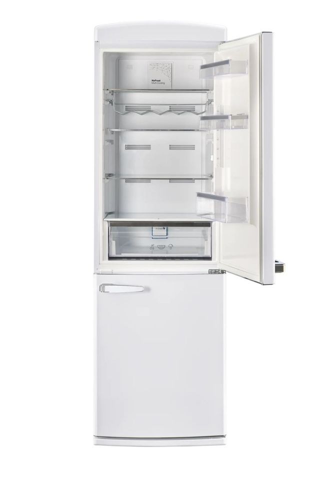 Unique® Appliances Classic Retro 24" 11.7 Cu. Ft. Marshmallow White Counter Depth Bottom Freezer Refrigerator-1