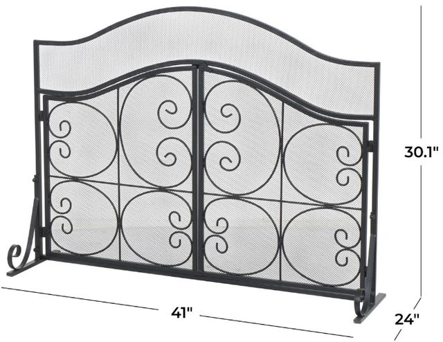 Deco Marche Black Scroll Arched Fireplace Screen-3