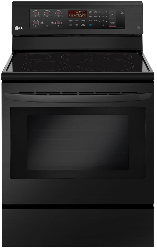 LG 30" Electric Single Oven Range-Matte Black Stainless Steel-0