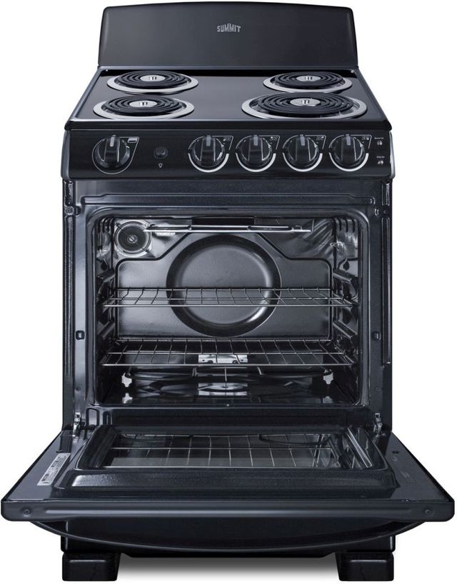 Summit® 24" Black Freestanding Electric Range-3