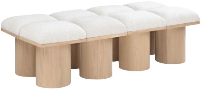 Meridian Furniture Pavilion 8-Piece Cream/Natural 72" Modular Bench Set-0