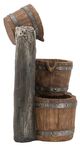 A & B Home Brown/Gray 3-Tier Outdoor Decorative Bucket Fountain-2