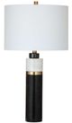 Bassett Mirror Gregory Black/Brass/White Table Lamp-0