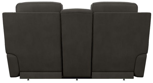 La-Z-Boy® Emmons Pewter Leather Power Reclining Loveseat with Console, Headrest and Lumbar-3