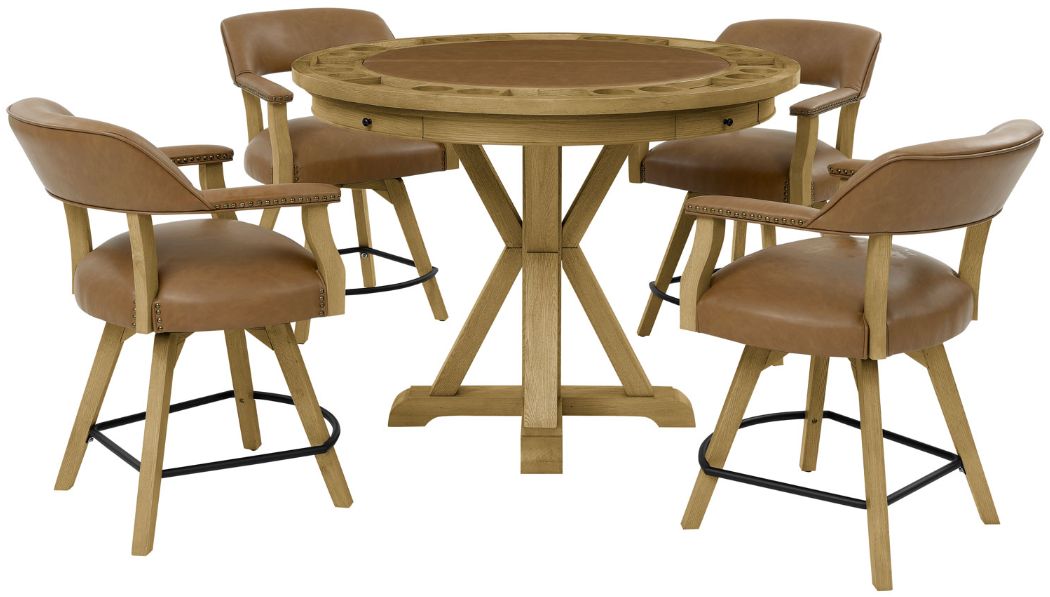 Steve Silver Rylie 6-Piece Natural Counter Game Dining Set