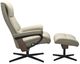 Stressless® by Ekornes® Customizable View Medium Manual Recliner and Ottoman with Cross Base-1