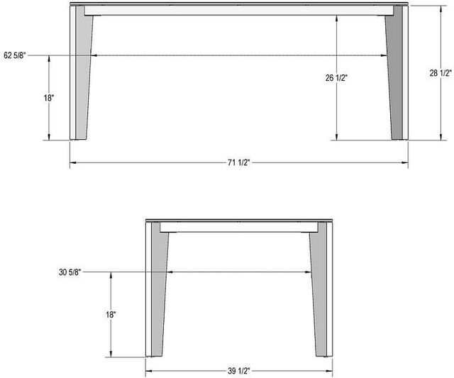 Amisco Customizable Fabiola 72" Rectangular Dining Table with 0.5" Starstone on Glass Top-2
