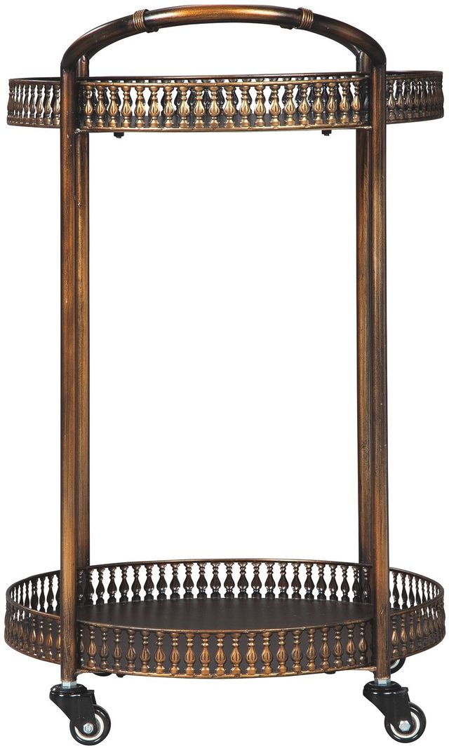 Signature Design by Ashley® Clarkburn Antique Bronze Bar Cart-2