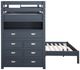 Homelegance® Sloane Navy Blue Twin over Full Youth Loft Bunk Bed with Chest and Hidden Desk-3