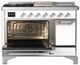 Ilve® Majestic III 48" White Pro Style Dual Fuel Natural Gas Range with Solid Door and Chrome Trim-3