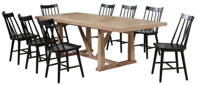 Coaster® Middleton 9-Piece Black/Brown Extension Leaf Dining Set-0