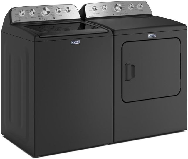 Maytag® Volcano Black Top Load Washer & Electric Dryer Laundry Pair-1