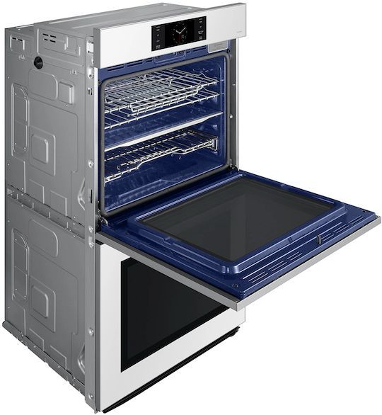 Samsung Bespoke 30" White Glass Double Electric Wall Oven-2