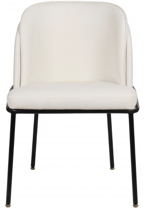 Meridian Furniture Jagger White/Matte Black Vegan Leather Dining Side Chair-2