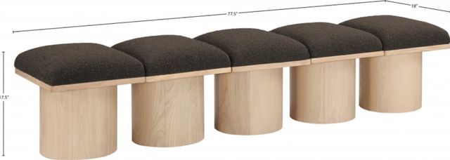 Meridian Furniture Pavilion 5-Piece Brown/Natural 78" Modular Bench Set-2