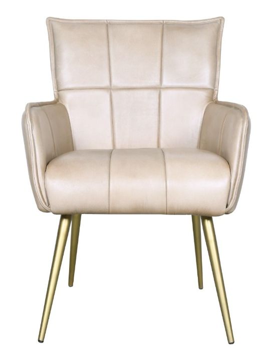 Home Trends & Design Kent Antique Ivory/Gold Dining Arm Chair-1