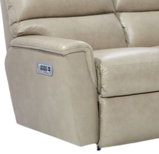 La-Z-Boy® Ava Ivory Leather Power Reclining Sofa with Headrest and Lumbar-1