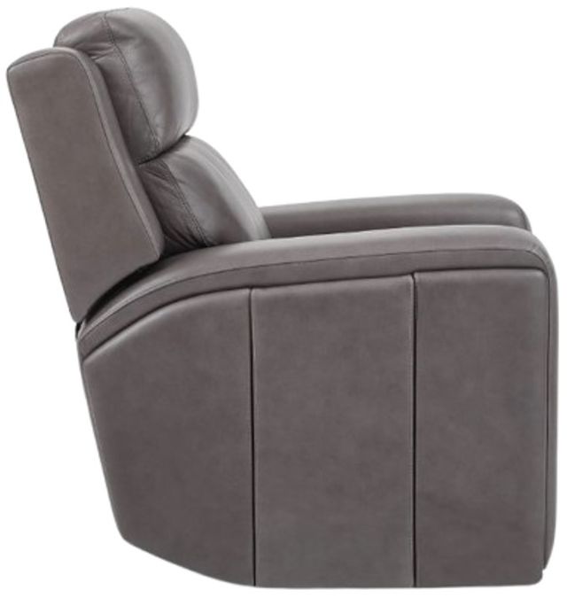Flexsteel® Wyatt Gunmetal Gray Leather Power Recliner with Power Headrest and Lumbar-4