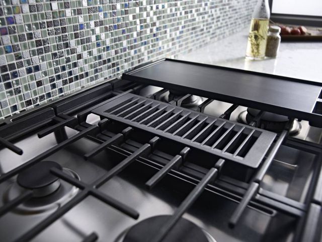 KitchenAid® 30" Stainless Steel Downdraft Slide In Dual Fuel Range-3