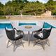 Armen Living Mateo Charcoal/Gray/Natural Fabric/Wooden Outdoor Dining Chair-1