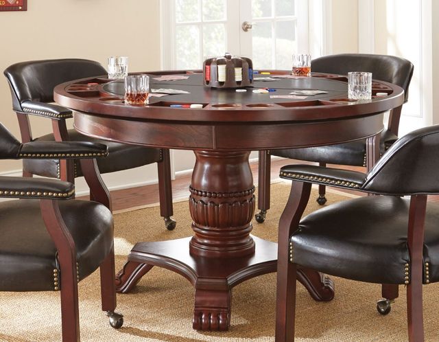 Steve Silver Co. Tournament Black/Cherry Game Table-0
