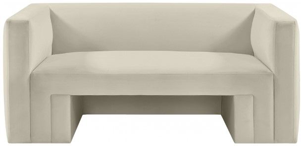 Meridian Furniture Henson Cream Velvet Loveseat-1