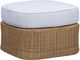 TOV Furniture Axel Blue/Brown Aluminum/Boucle/Wicker Outdoor Ottoman-0