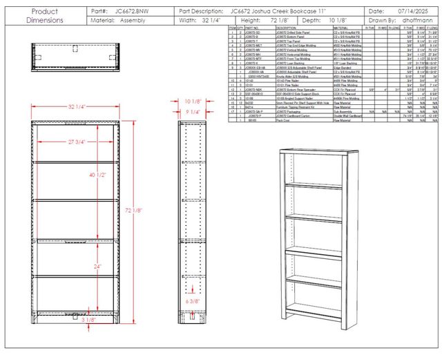 Legends Home Joshua Creek Barnwood 72” Bookcase-2