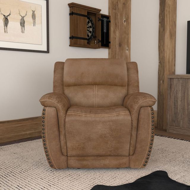 Flexsteel® Beau Silt Tan Power Recliner with Power Headrest-1