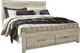 Signature Design by Ashley® Bellaby 6-Piece Whitewash King Platform Storage Bed Set-1