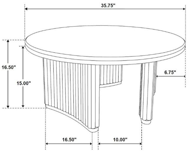 Coaster® Adina Distressed Light Brown Round Coffee Table-3