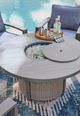 Signature Design by Ashley® Dillon Beach Gray Aluminum/Wicker Outdoor Round Fire Pit Table-5