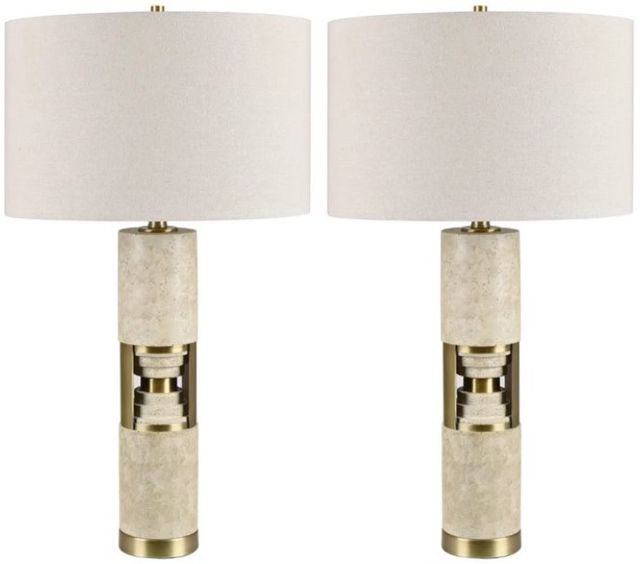 Crestview Collection Decker 2-Piece Beige Table Lamp Set-0