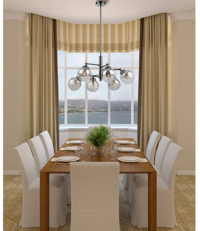 Cal® Lighting & Accessories Prato 6-Light Gunmetal Chandelier-1