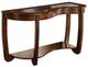 Furniture of America® Crystal Falls Dark Cherry Glass Insert Sofa table-0