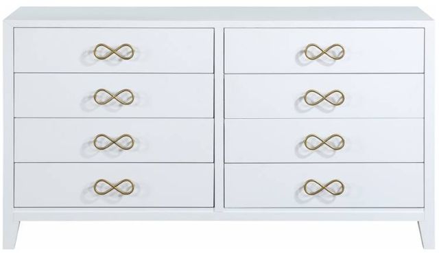 Meridian Furniture Bowtie Gold/White Dresser-1