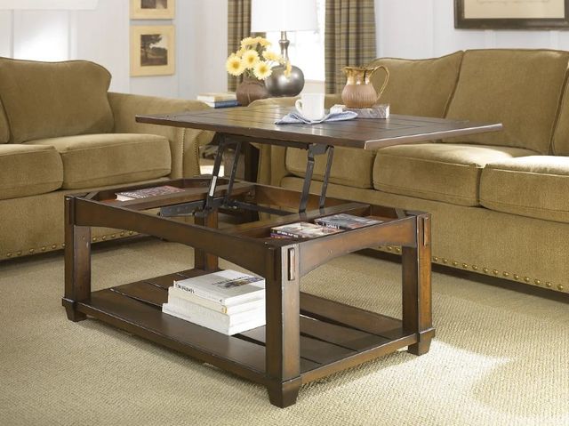 Hammary® Tacoma Rustic Brown Rectangular Lift-Top Cocktail Table-1