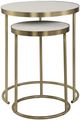 Uttermost® Aragon 2-Piece White Nesting Table with Brass Base Set-3