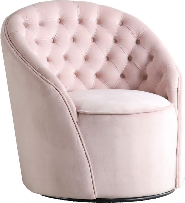 Meridian Furniture Alessio Pink Velvet Swivel Chair-0