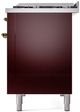 Ilve® Nostalgie II Series 48" Burgundy Pro Style Dual Fuel Range-4