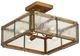 Currey & Company Countervail Antique Brass/Clear Square Semi-Flush Mount-1