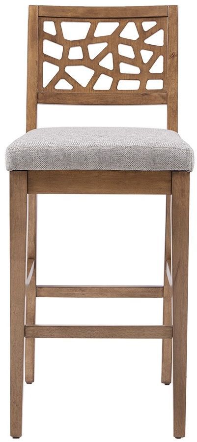 Olliix by INK+IVY Light Grey Crackle Counter Stool-1